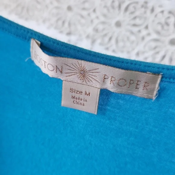 Boston Proper Hombre Sleeveless Top sz‎ M Blue - Picture 5 of 13